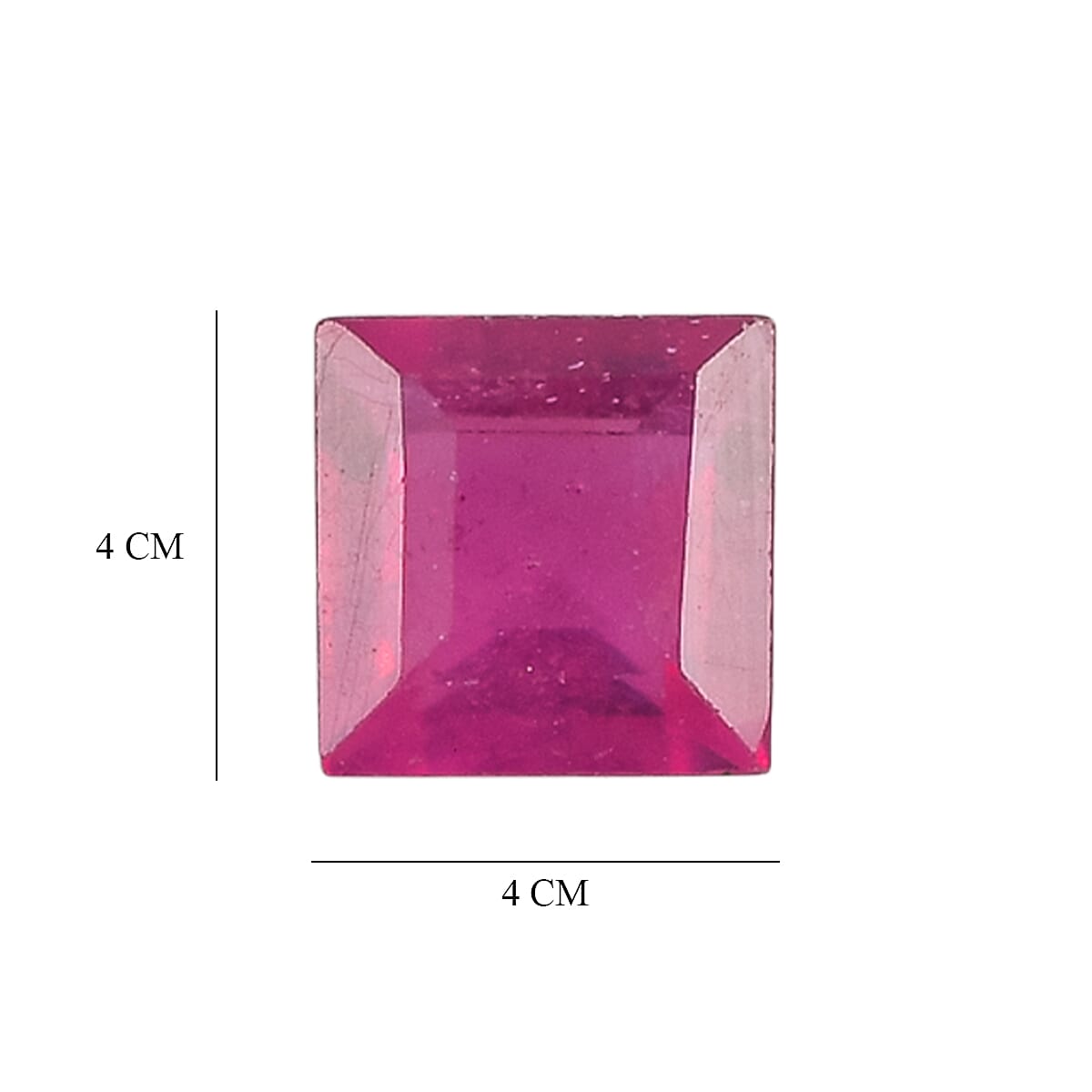 Set Of 3 Fissure Filled Ruby Square 4 mm Gemstone, 1.70 Ct V32515201 4