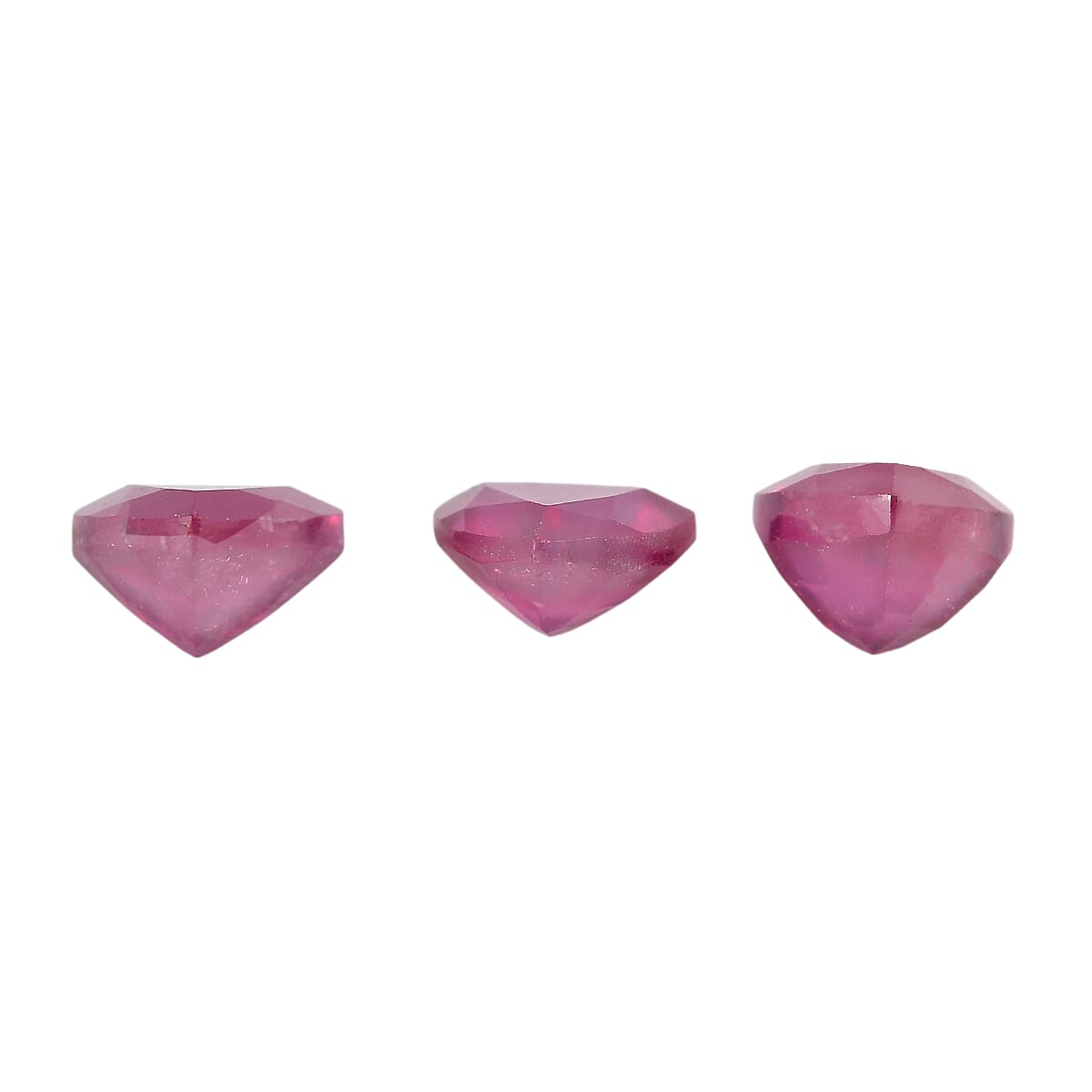 Set Of 3 Fissure Filled Ruby Trillion 4 mm Gemstone, 0.96 Ct 8499664 1