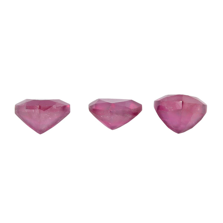 Set Of 3 Fissure Filled Ruby Trillion 4 mm Gemstone, 0.96 Ct 8499664 2