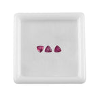 Set Of 3 Fissure Filled Ruby Trillion 4 mm Gemstone, 0.96 Ct