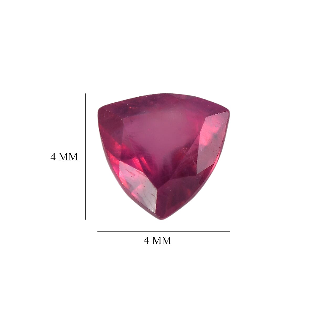 Set Of 3 Fissure Filled Ruby Trillion 4 mm Gemstone, 0.96 Ct 8499664 3