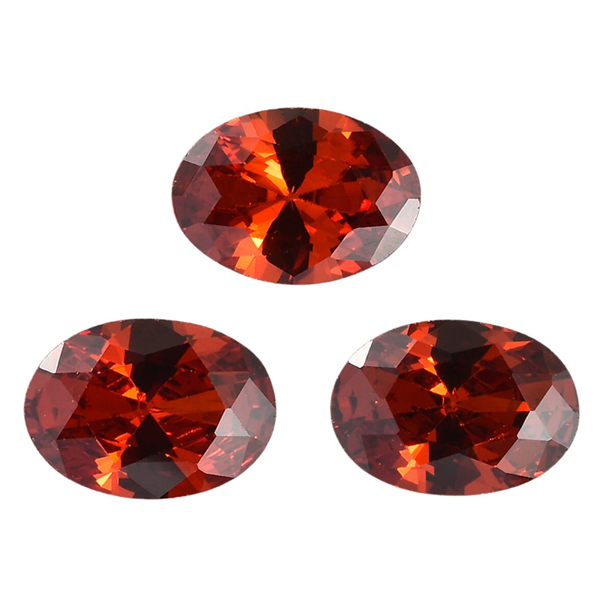 Set Of 3 Garnet Cubic Zirconia Oval Cut 7X5 mm Gemstone, 3.60 Ct 8505941 0