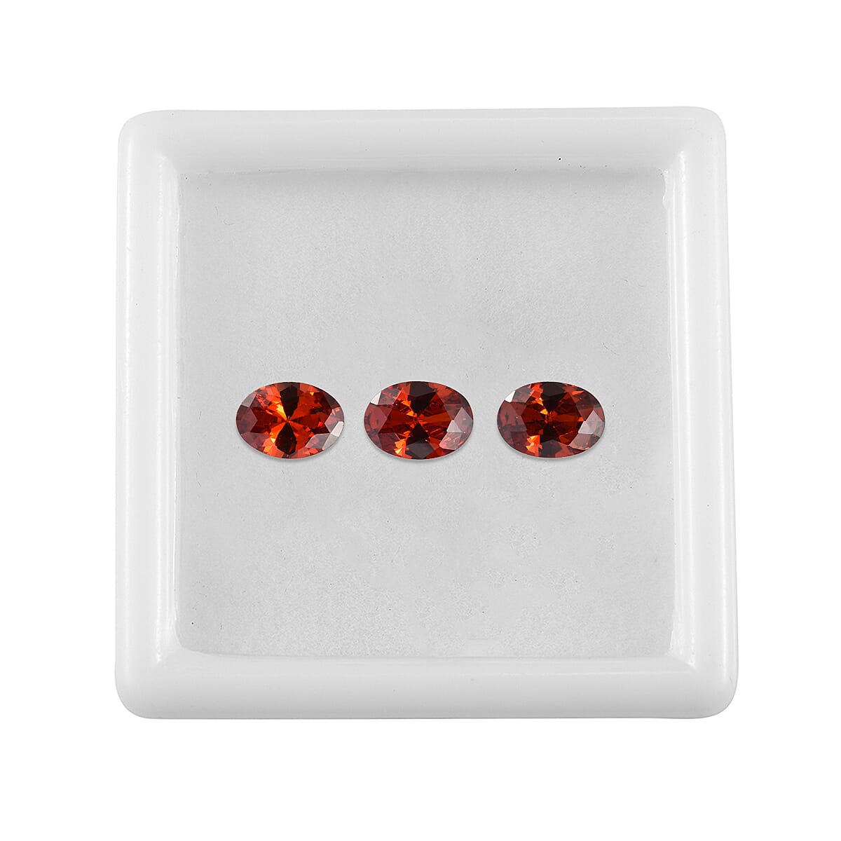 Set Of 3 Garnet Cubic Zirconia Oval Cut 7X5 mm Gemstone, 3.60 Ct 8505941 3