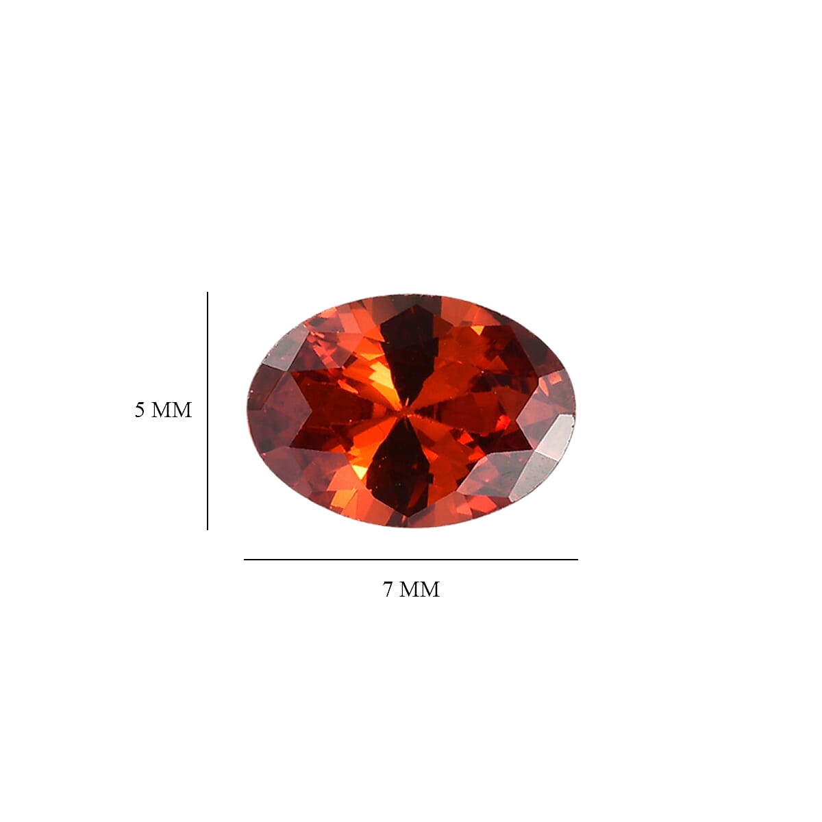 Set Of 3 Garnet Cubic Zirconia Oval Cut 7X5 mm Gemstone, 3.60 Ct 8505941 4