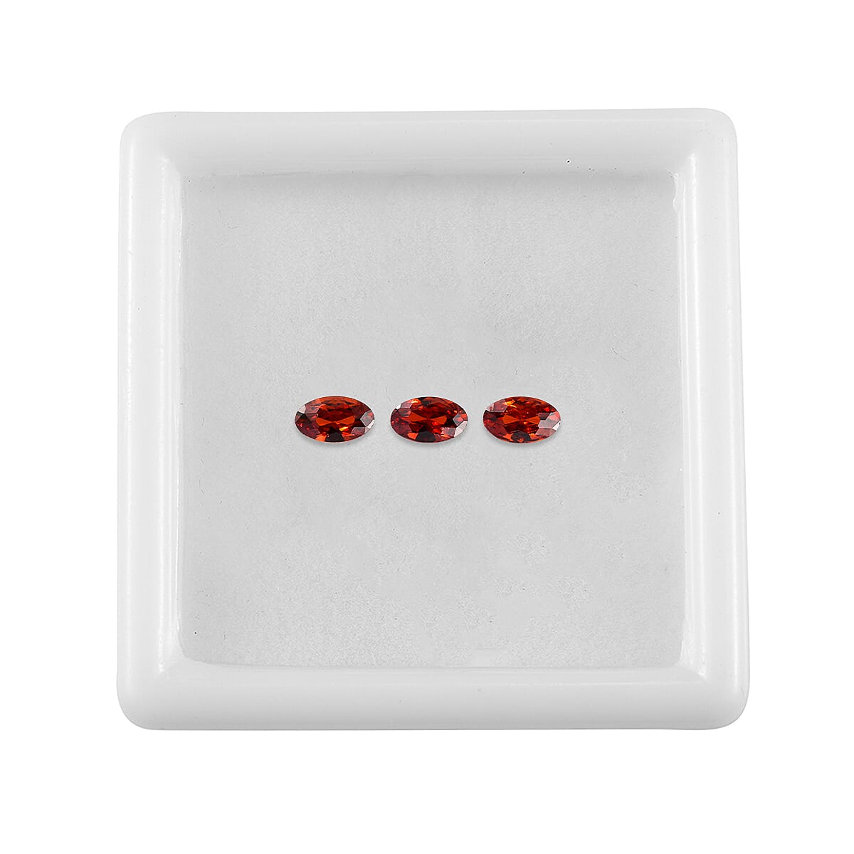 Set Of 3 Garnet Cubic Zirconia Oval Cut Cut 5X3 mm Gemstone, 0.97 Ct V32491850 3