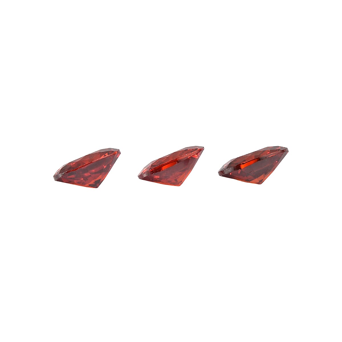 Set Of 3 Garnet Cubic Zirconia Oval Cut Cut 5X4 mm Gemstone, 1.51 Ct V32515696 2