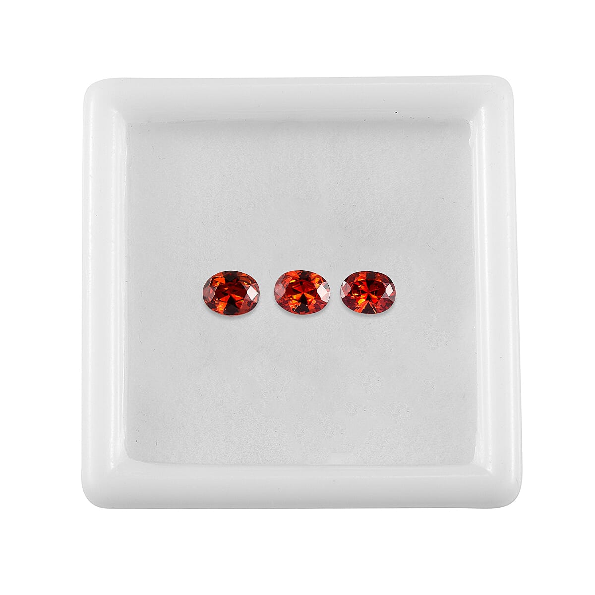 Set Of 3 Garnet Cubic Zirconia Oval Cut Cut 5X4 mm Gemstone, 1.51 Ct V32515696 3
