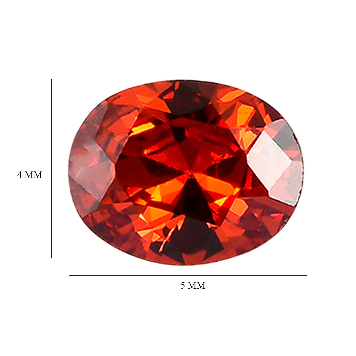Set Of 3 Garnet Cubic Zirconia Oval Cut Cut 5X4 mm Gemstone, 1.51 Ct V32515696 4