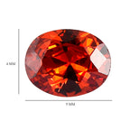 Set Of 3 Garnet Cubic Zirconia Oval Cut Cut 5X4 mm Gemstone, 1.51 Ct