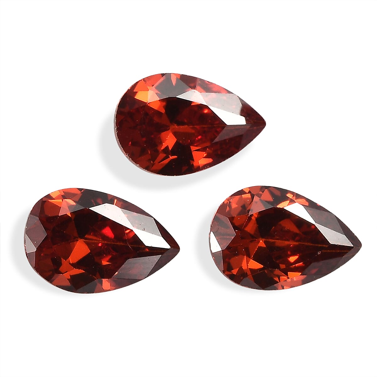Set Of 3 Garnet Cubic Zirconia Pear 6X4 mm Gemstone, 1.86 Ct V32515200 0