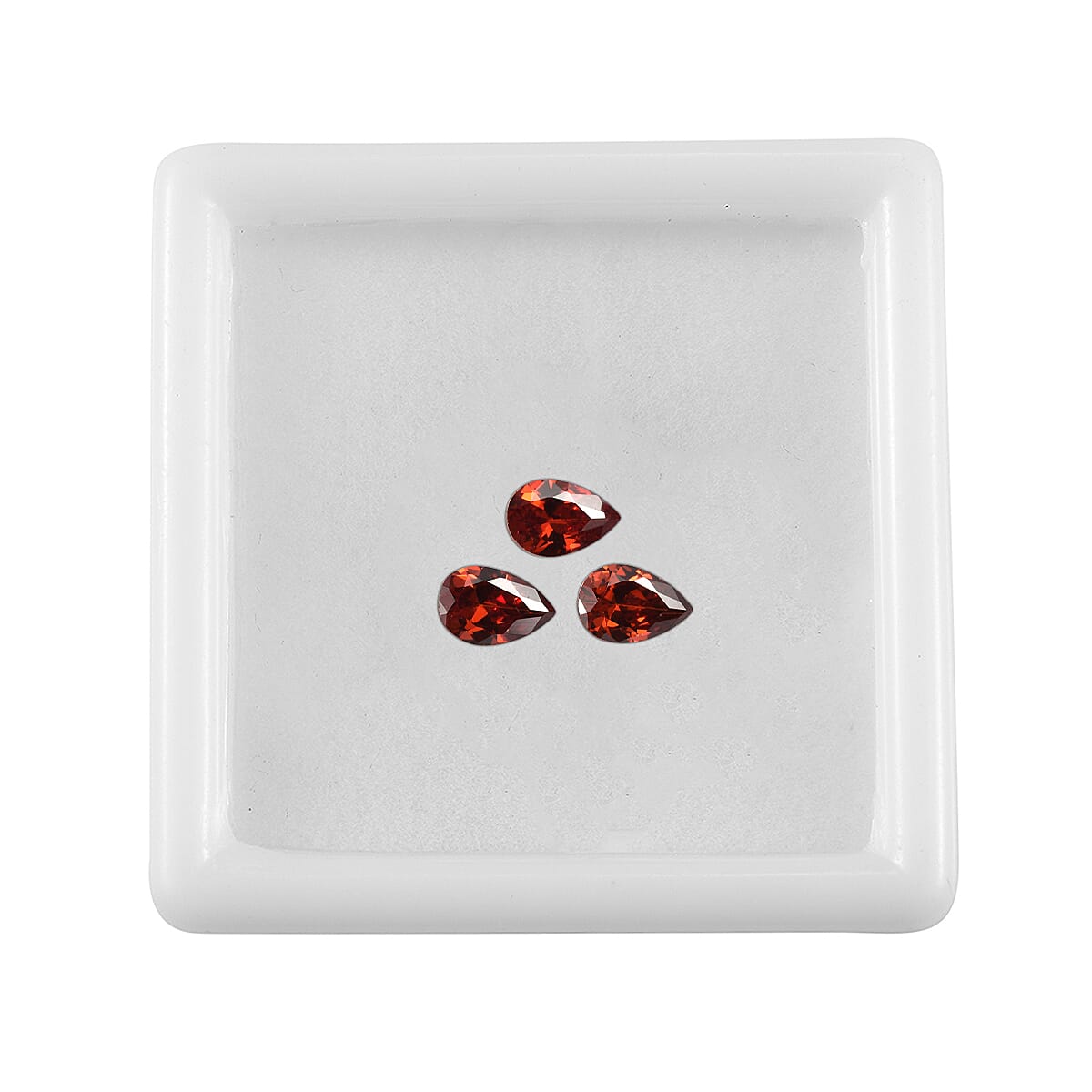 Set Of 3 Garnet Cubic Zirconia Pear 6X4 mm Gemstone, 1.86 Ct V32515200 4