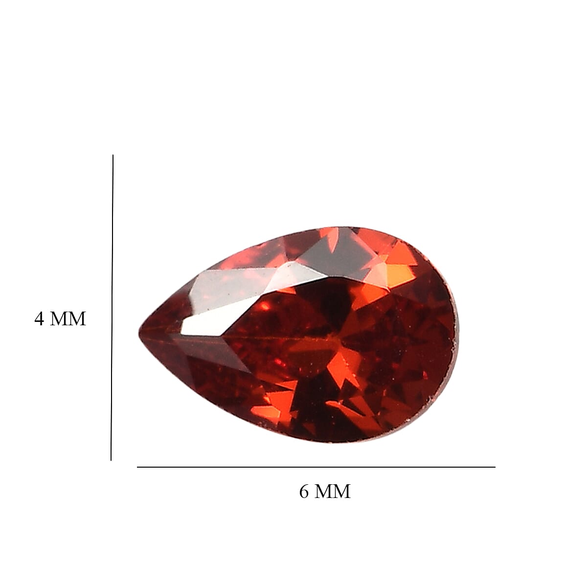 Set Of 3 Garnet Cubic Zirconia Pear 6X4 mm Gemstone, 1.86 Ct V32515200 5