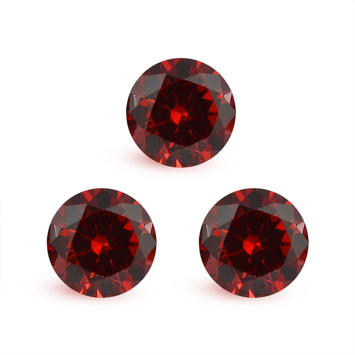 Set Of 3 Garnet Cubic Zirconia Round 6 mm Gemstone, 4.26 Ct 8511506 1