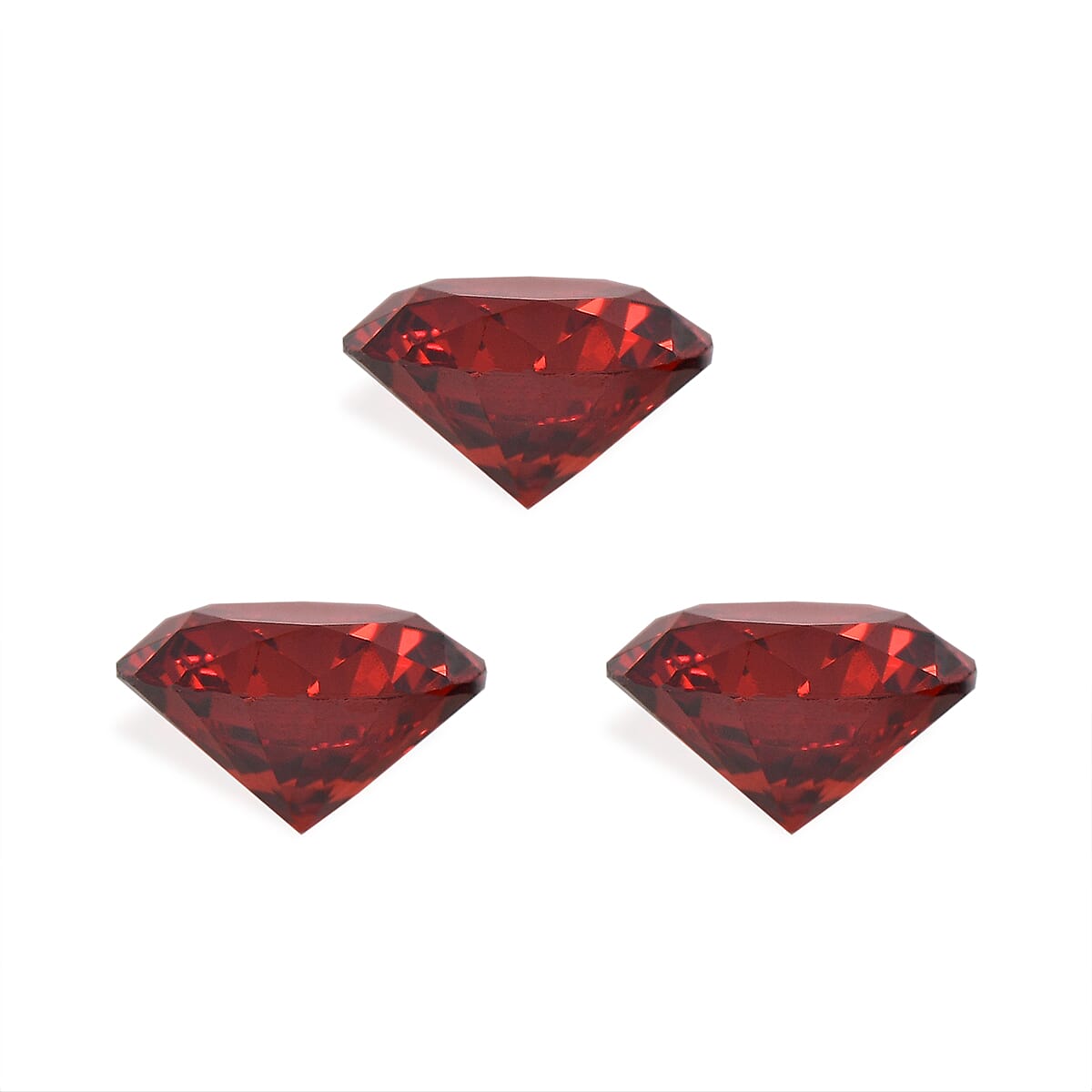 Set Of 3 Garnet Cubic Zirconia Round 6 mm Gemstone, 4.26 Ct V32515208 3
