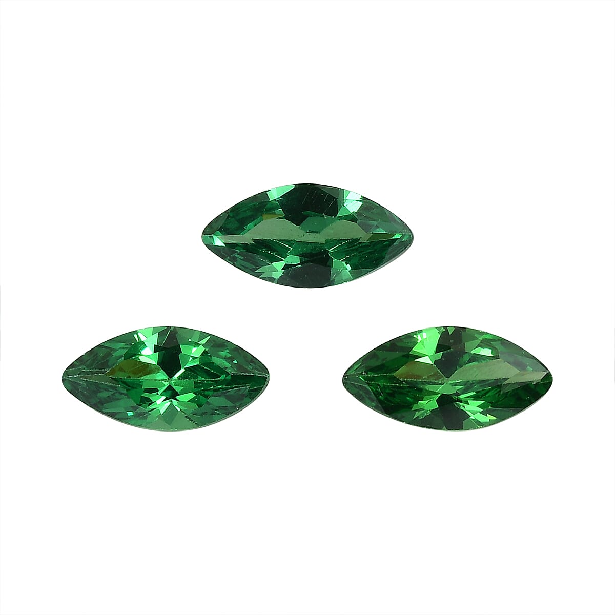 Set Of 3 Green Cubic Zirconia Marquee 6X3 mm Gemstone, 1.00 Ct V32534189 0