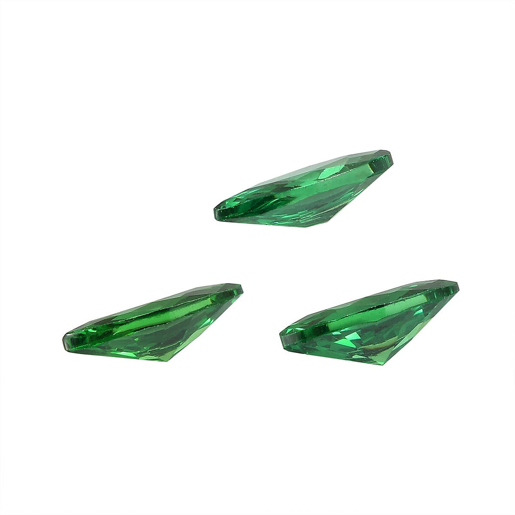 Set Of 3 Green Cubic Zirconia Marquee 6X3 mm Gemstone, 1.00 Ct