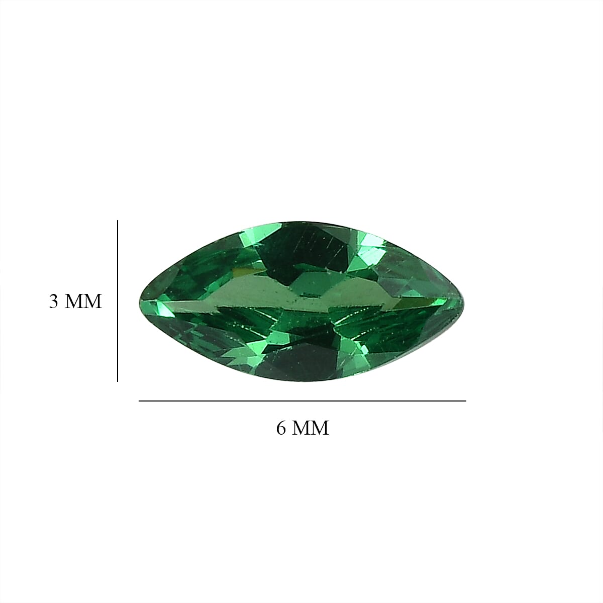 Set Of 3 Green Cubic Zirconia Marquee 6X3 mm Gemstone, 1.00 Ct V32534189 4