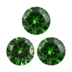 Set Of 3 Green Cubic Zirconia Round 6 mm Gemstone, 4.03 Ct