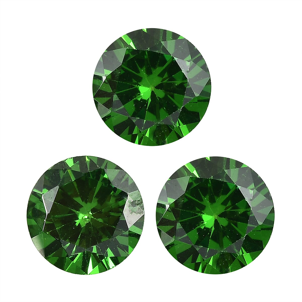 Set Of 3 Green Cubic Zirconia Round 6 mm Gemstone, 4.03 Ct 8505915 0