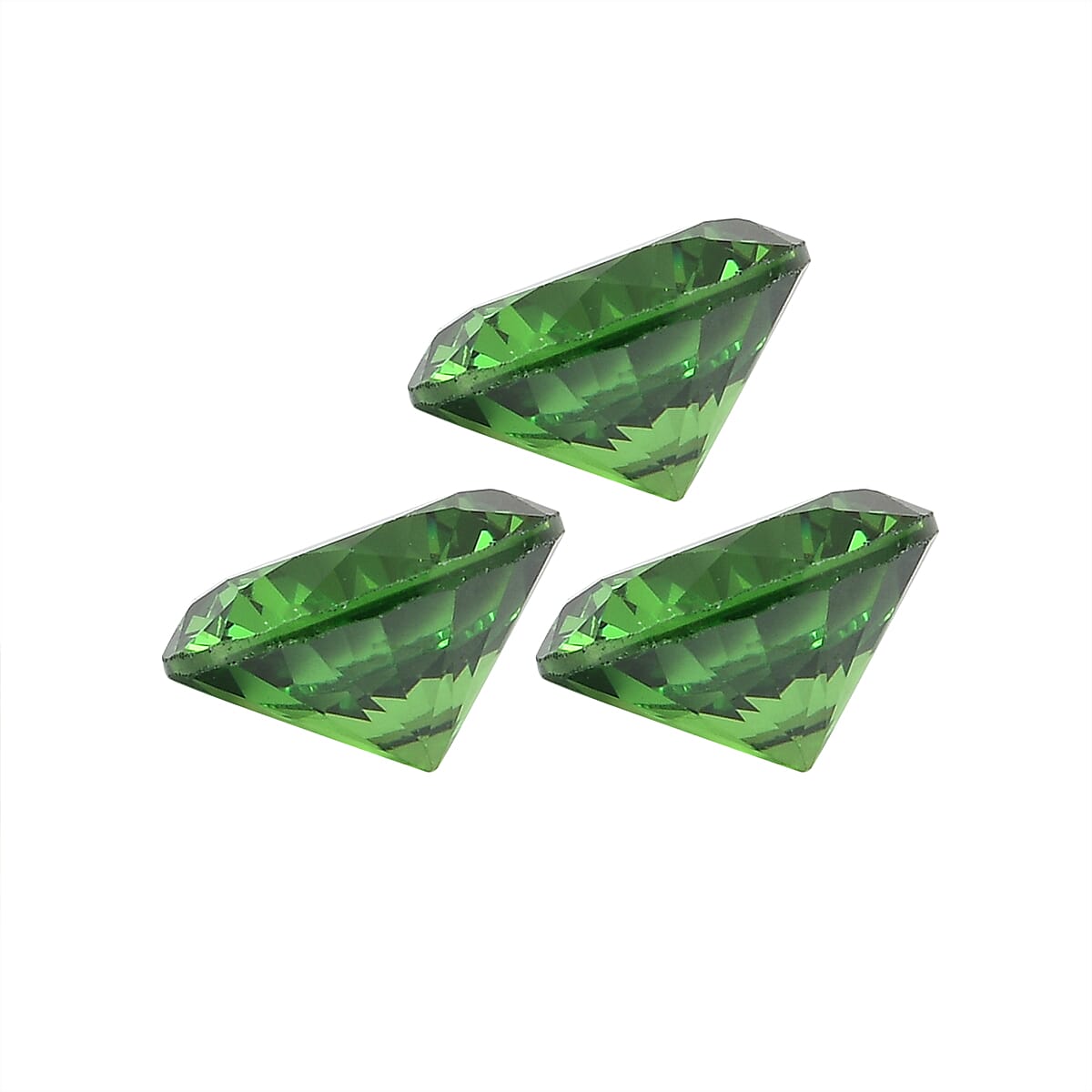 Set Of 3 Green Cubic Zirconia Round 6 mm Gemstone, 4.03 Ct 8505915 2