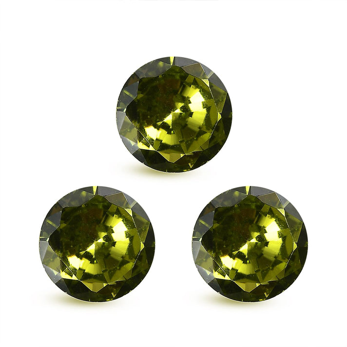 Set Of 3 Peridot Cubic Zirconia Round 5 mm Gemstone, 2.30 Ct 8511510 1