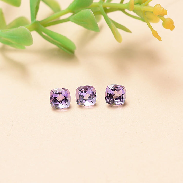 Set Of 3 Pink Amethyst Cushion Cut 5X5 mm Gemstone, 1.62 Ct 8511514 2