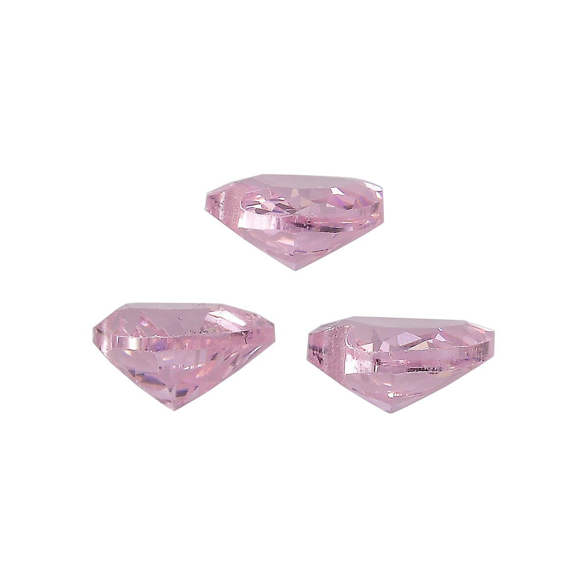 Set Of 3 Pink Cubic Zirconia Heart 4 mm Gemstone, 1.23 Ct V32491848 1