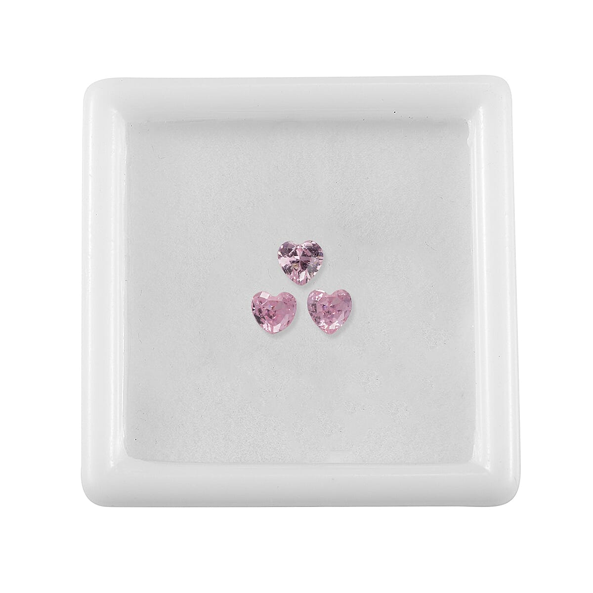 Set Of 3 Pink Cubic Zirconia Heart 4 mm Gemstone, 1.23 Ct V32491848 2