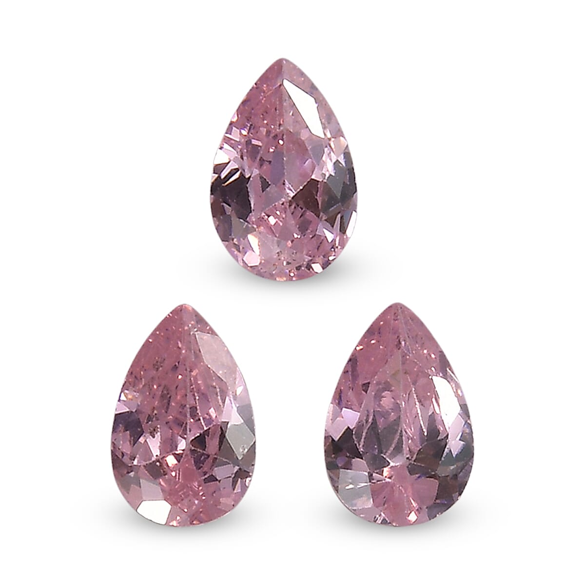 Set Of 3 Pink Cubic Zirconia Pear 6X4 mm Gemstone, 1.96 Ct V32514646 0