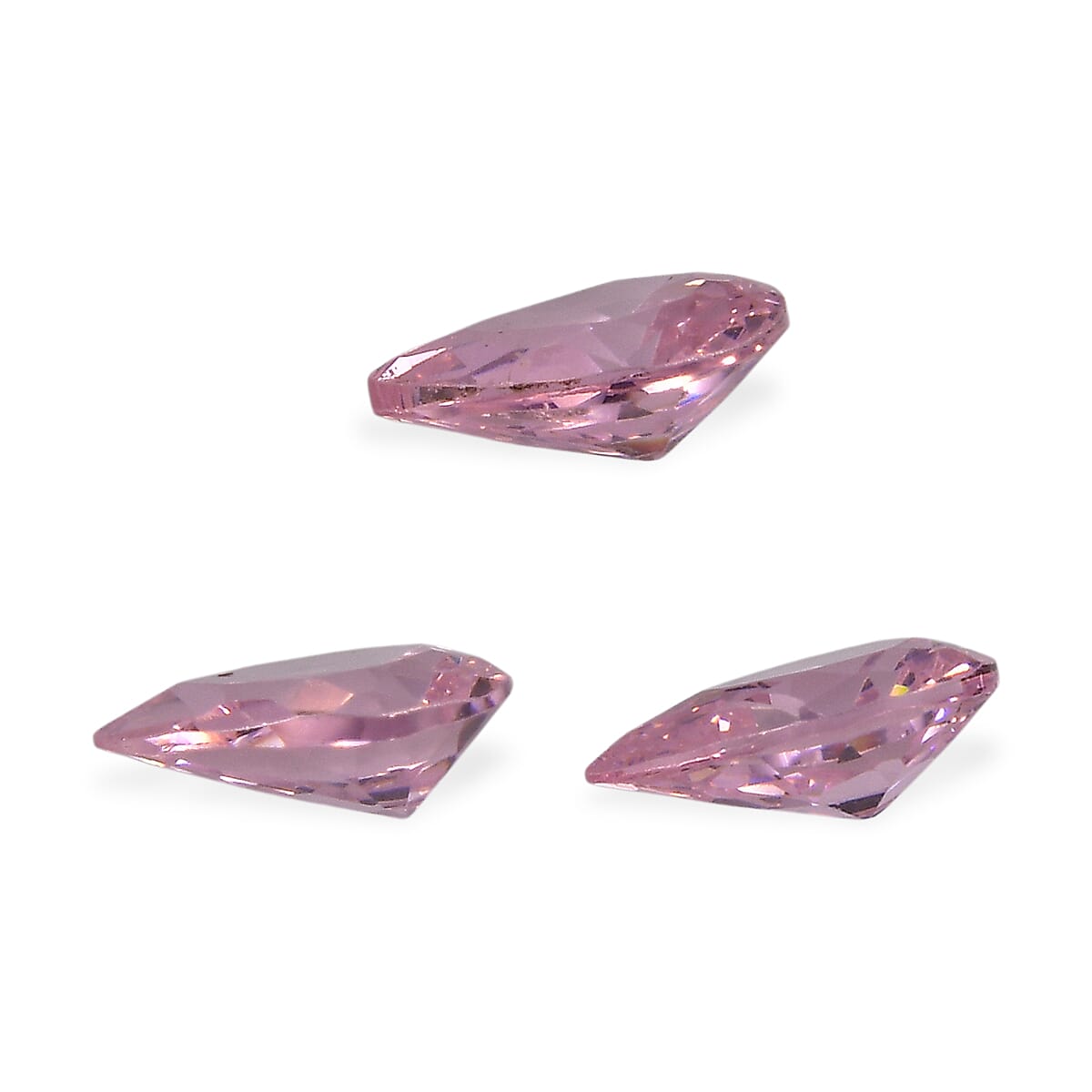 Set Of 3 Pink Cubic Zirconia Pear 6X4 mm Gemstone, 1.96 Ct V32514646 3