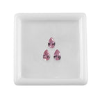 Set Of 3 Pink Cubic Zirconia Pear 6X4 mm Gemstone, 1.96 Ct