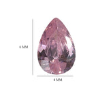 Set Of 3 Pink Cubic Zirconia Pear 6X4 mm Gemstone, 1.96 Ct