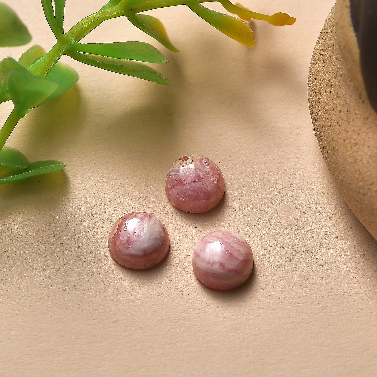 Set Of 3 Rhodochrosite Round 7 mm Gemstone, 3.75 Ct V32513990 2
