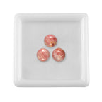 Set Of 3 Rhodochrosite Round 7 mm Gemstone, 3.75 Ct