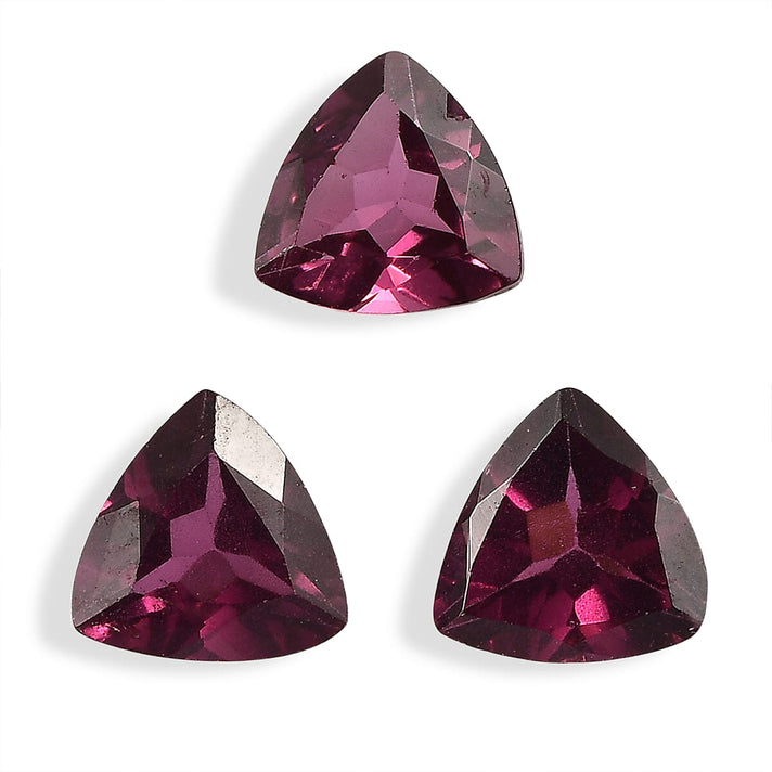 Set Of 3 Rhodolite Garnet Trillion 5 mm Gemstone, 1.78 Ct 8508189 1