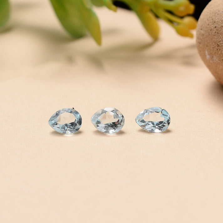 Set Of 3 Skyblue Topaz Pear 5X4 mm Gemstone, 1.20 Ct 8508170 2