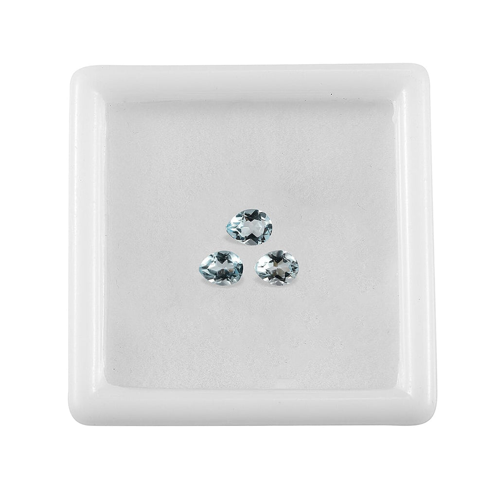 Set Of 3 Skyblue Topaz Pear 5X4 mm Gemstone, 1.20 Ct