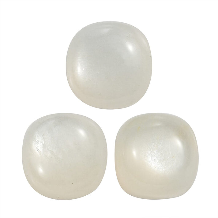 Set Of 3 White Moonstone Cushion Cut 6X6 mm Gemstone, 3.51 Ct 8502034 1