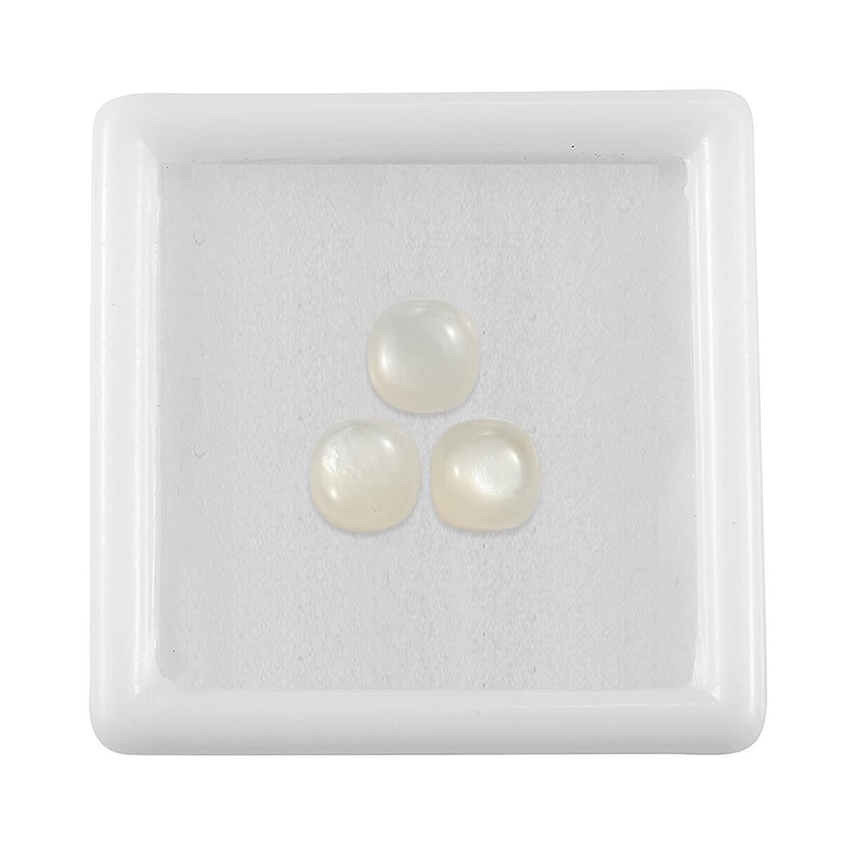 Set Of 3 White Moonstone Cushion Cut 6X6 mm Gemstone, 3.51 Ct 8502034 4