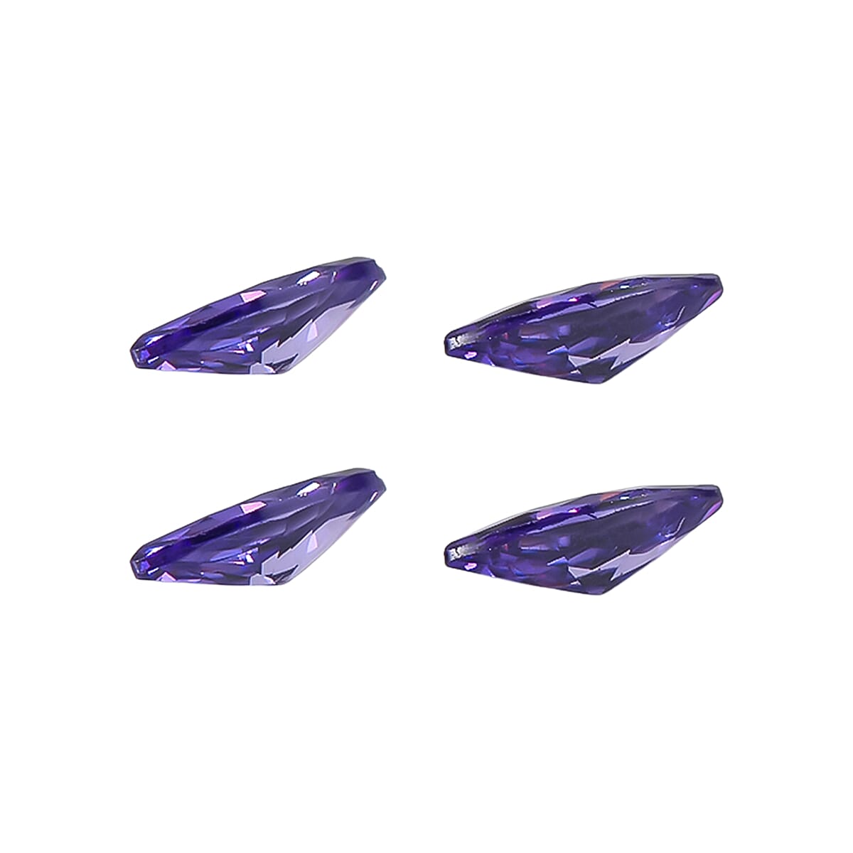 Set Of 4 Blue Cubic Zirconia Marquee 5X2.5 mm Gemstone, 0.78 Ct V32514615 2