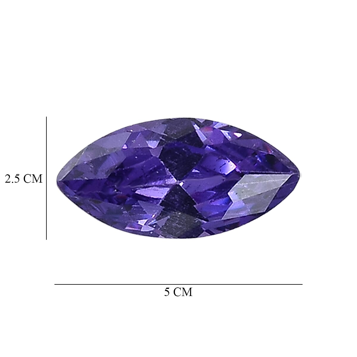 Set Of 4 Blue Cubic Zirconia Marquee 5X2.5 mm Gemstone, 0.78 Ct V32514615 4