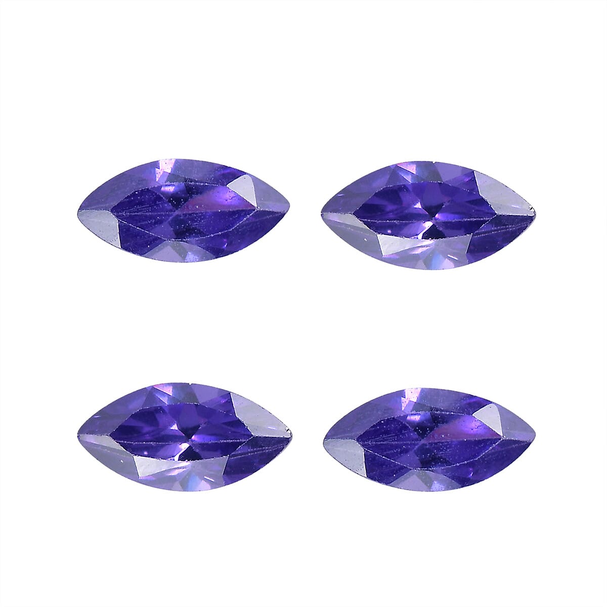 Set Of 4 Blue Cubic Zirconia Marquee 6X3 mm Gemstone, 1.42 Ct V32514007 0