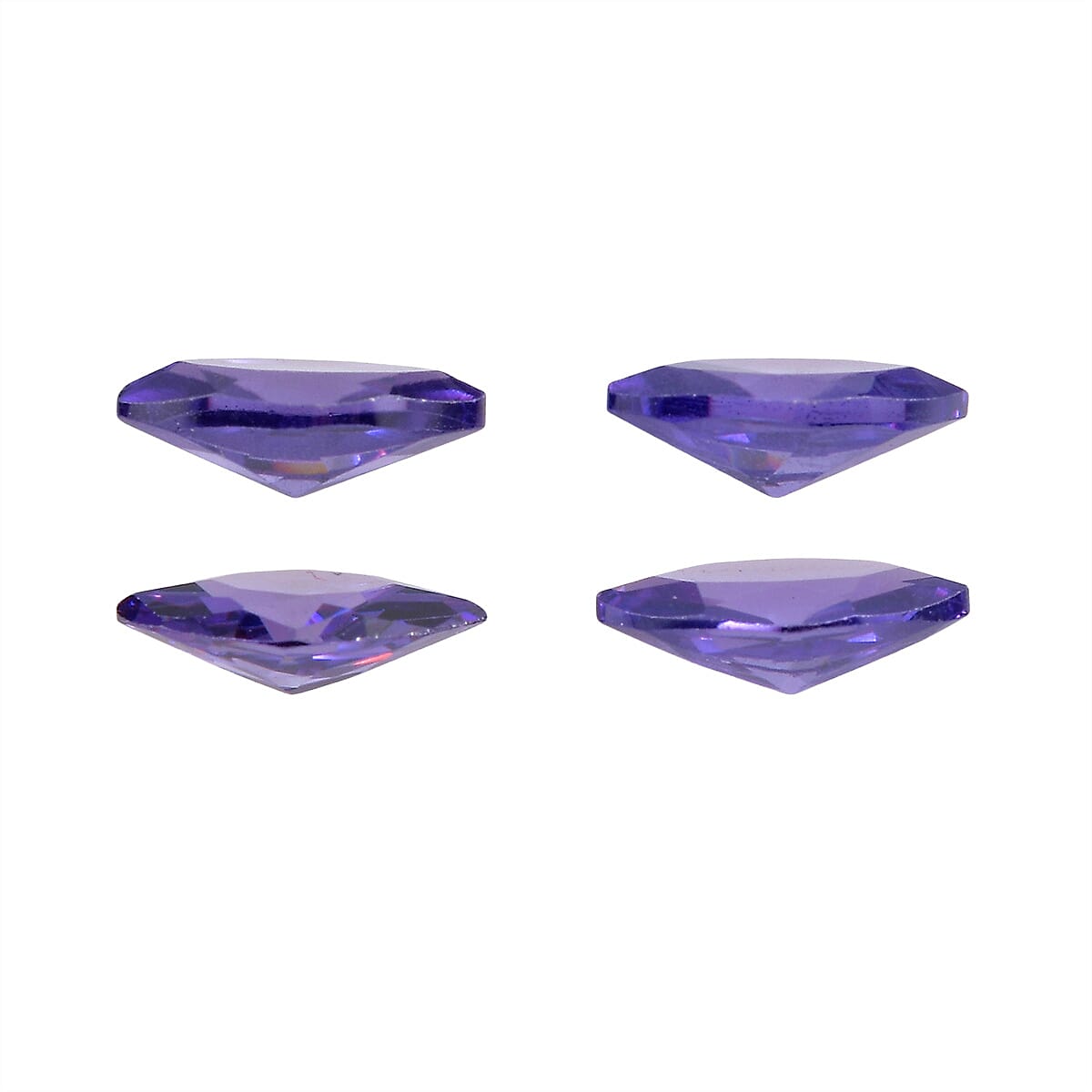 Set Of 4 Blue Cubic Zirconia Marquee 6X3 mm Gemstone, 1.42 Ct V32514007 1