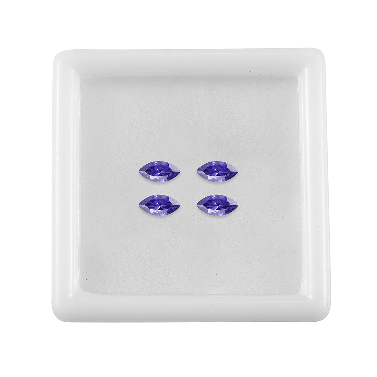 Set Of 4 Blue Cubic Zirconia Marquee 6X3 mm Gemstone, 1.42 Ct V32514007 2