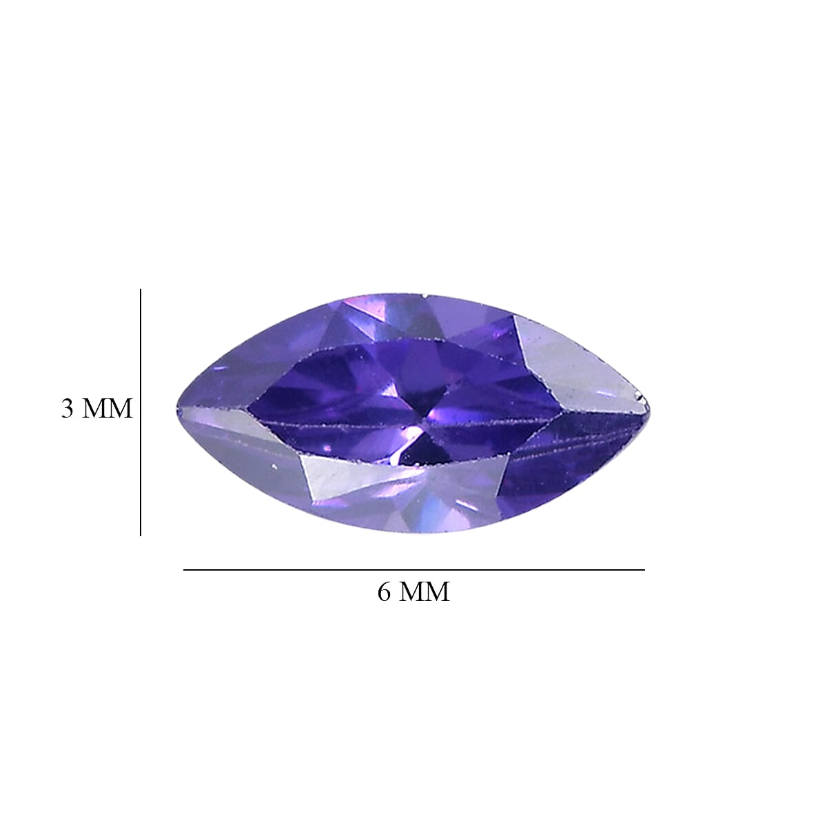 Set Of 4 Blue Cubic Zirconia Marquee 6X3 mm Gemstone, 1.42 Ct V32514007 3