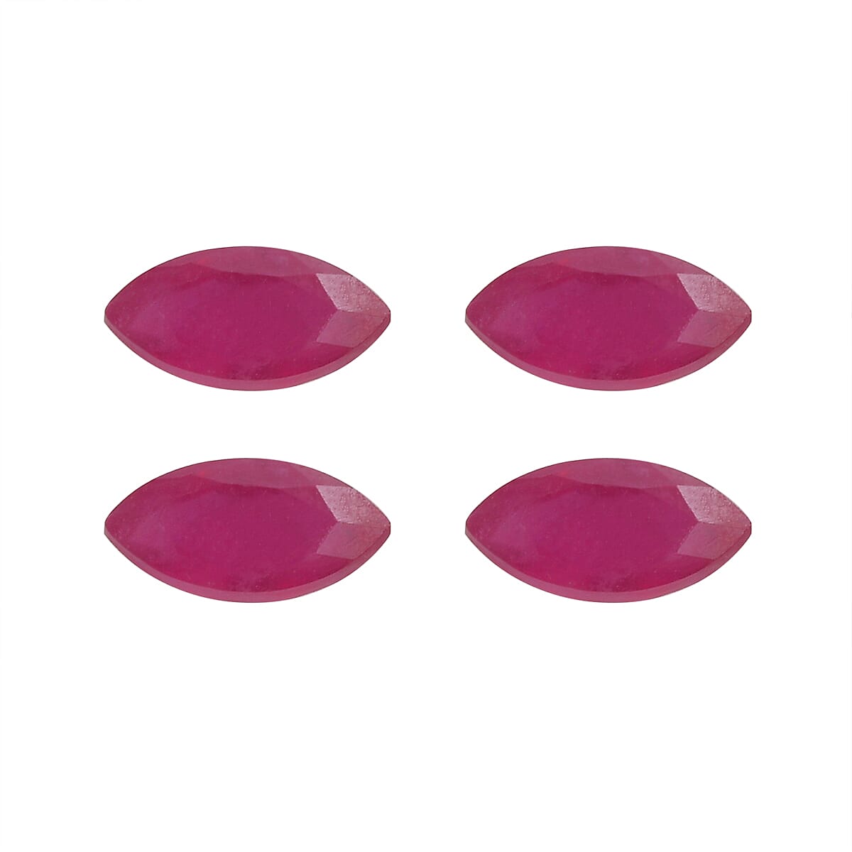 Set Of 4 Fissure Filled Ruby Marquee 6X3 mm Gemstone, 1.41 Ct 8502057 0
