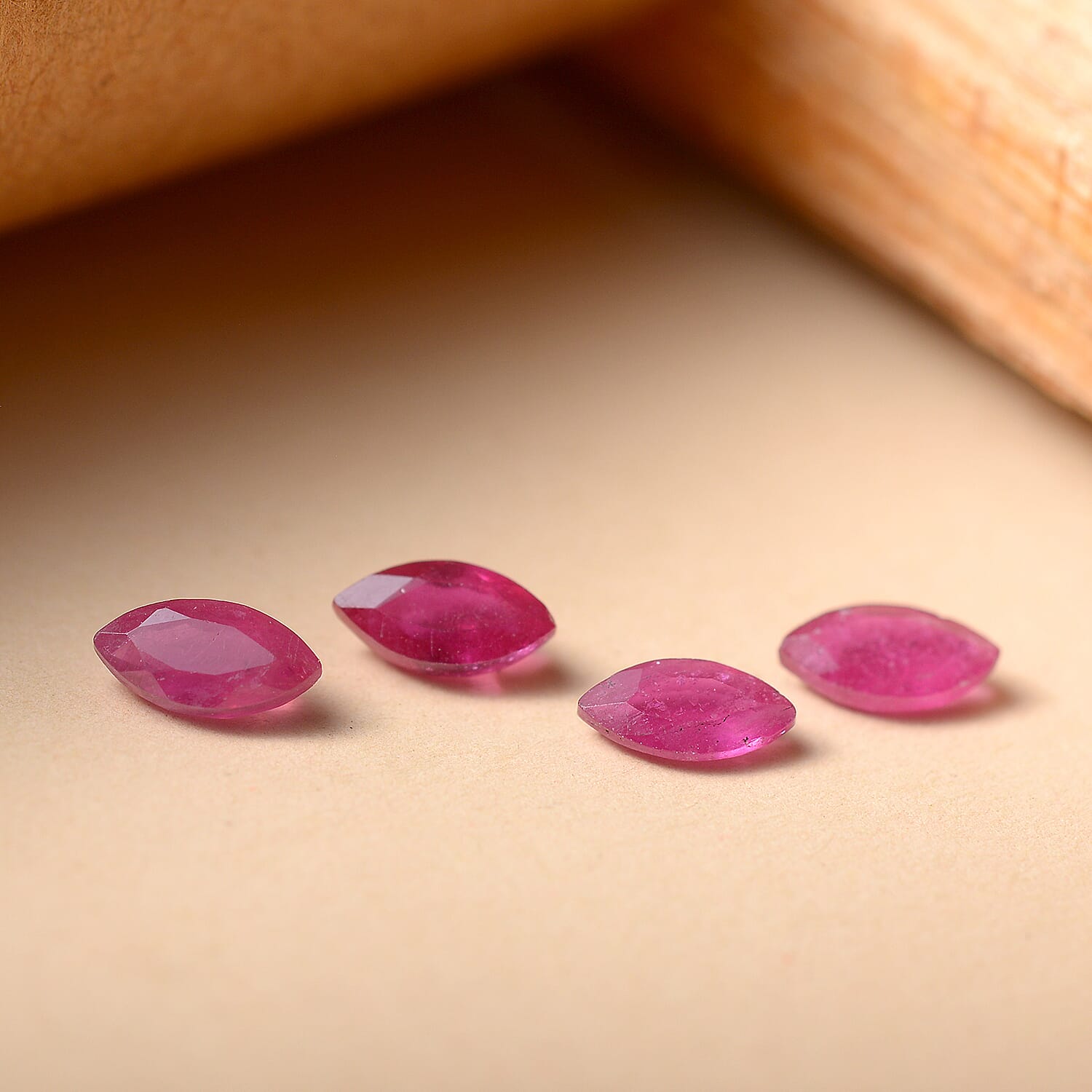 Set Of 4 Fissure Filled Ruby Marquee 6X3 mm Gemstone, 1.41 Ct 8502057 1