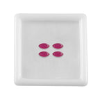 Set Of 4 Fissure Filled Ruby Marquee 6X3 mm Gemstone, 1.41 Ct