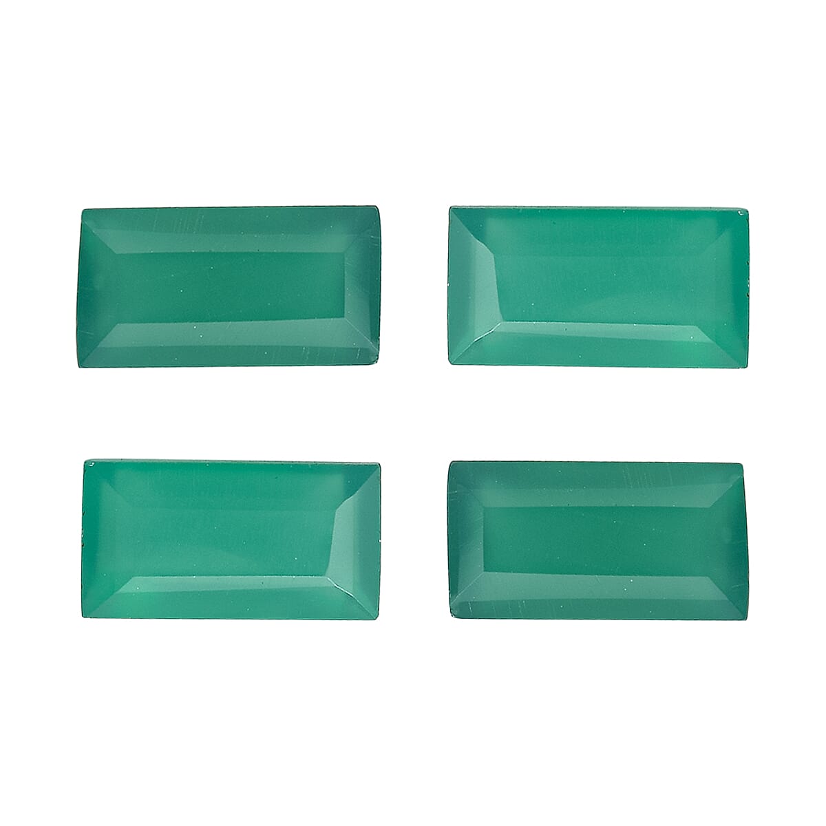 Set Of 4 Green Onyx Baguette 8X4 mm Gemstone, 3.62 Ct V32513987 0