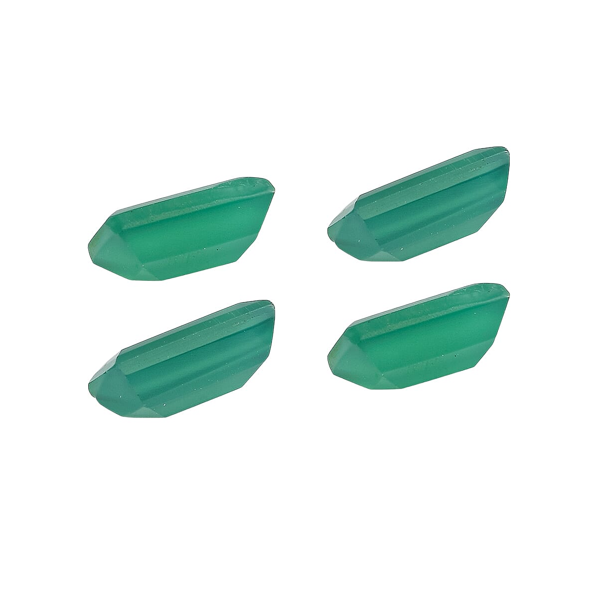 Set Of 4 Green Onyx Baguette 8X4 mm Gemstone, 3.62 Ct V32513987 2